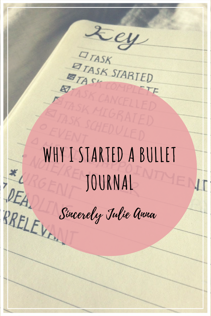 Why I Started A Bullet Journal - Julie Anna's Books