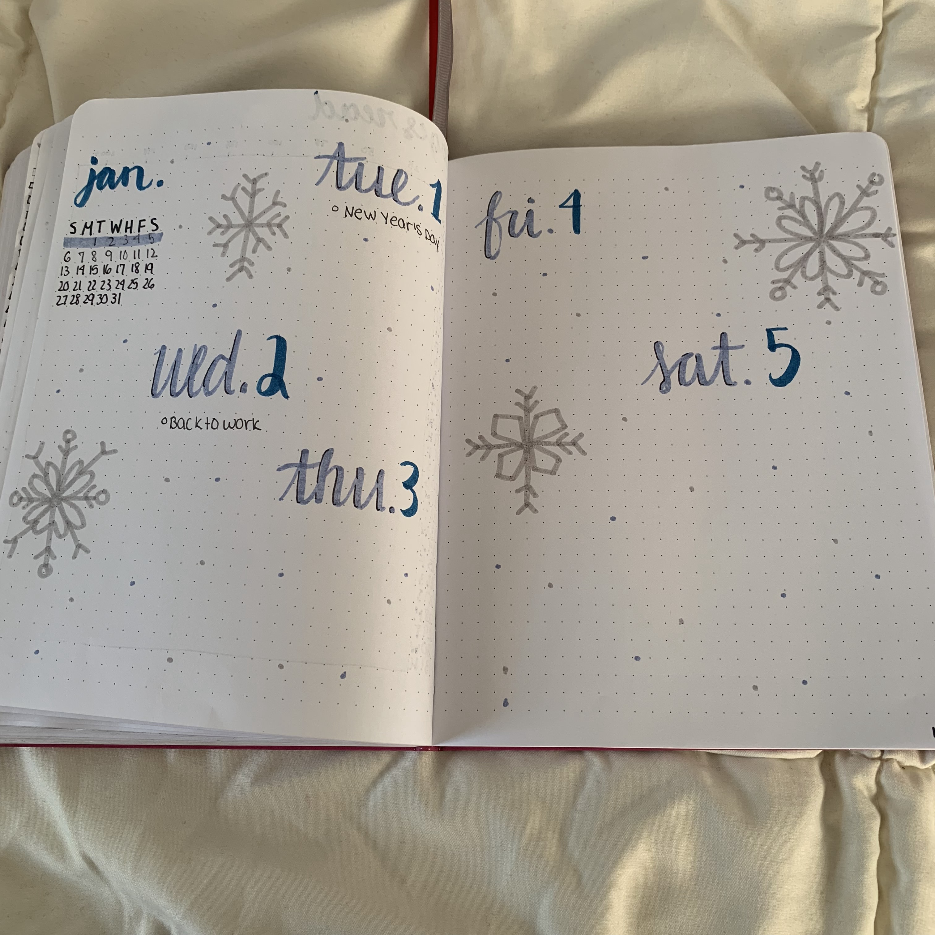 Bullet Journal Spread - 2019 January Weekly