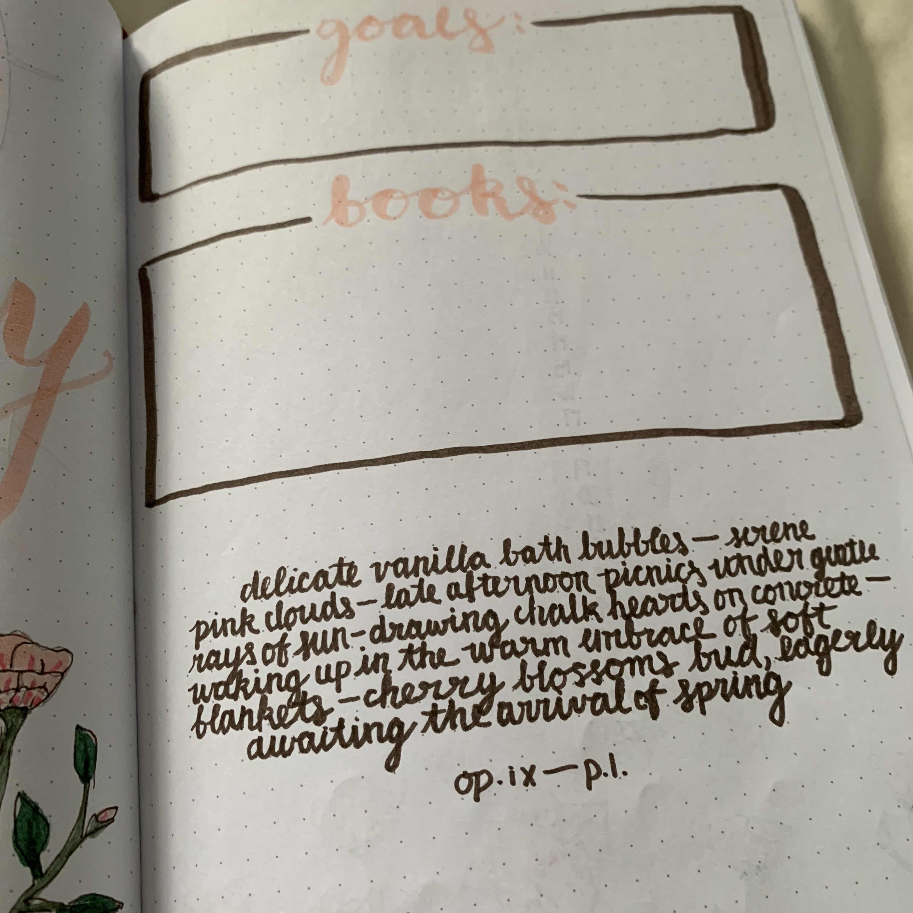 February Books and Goals Spread