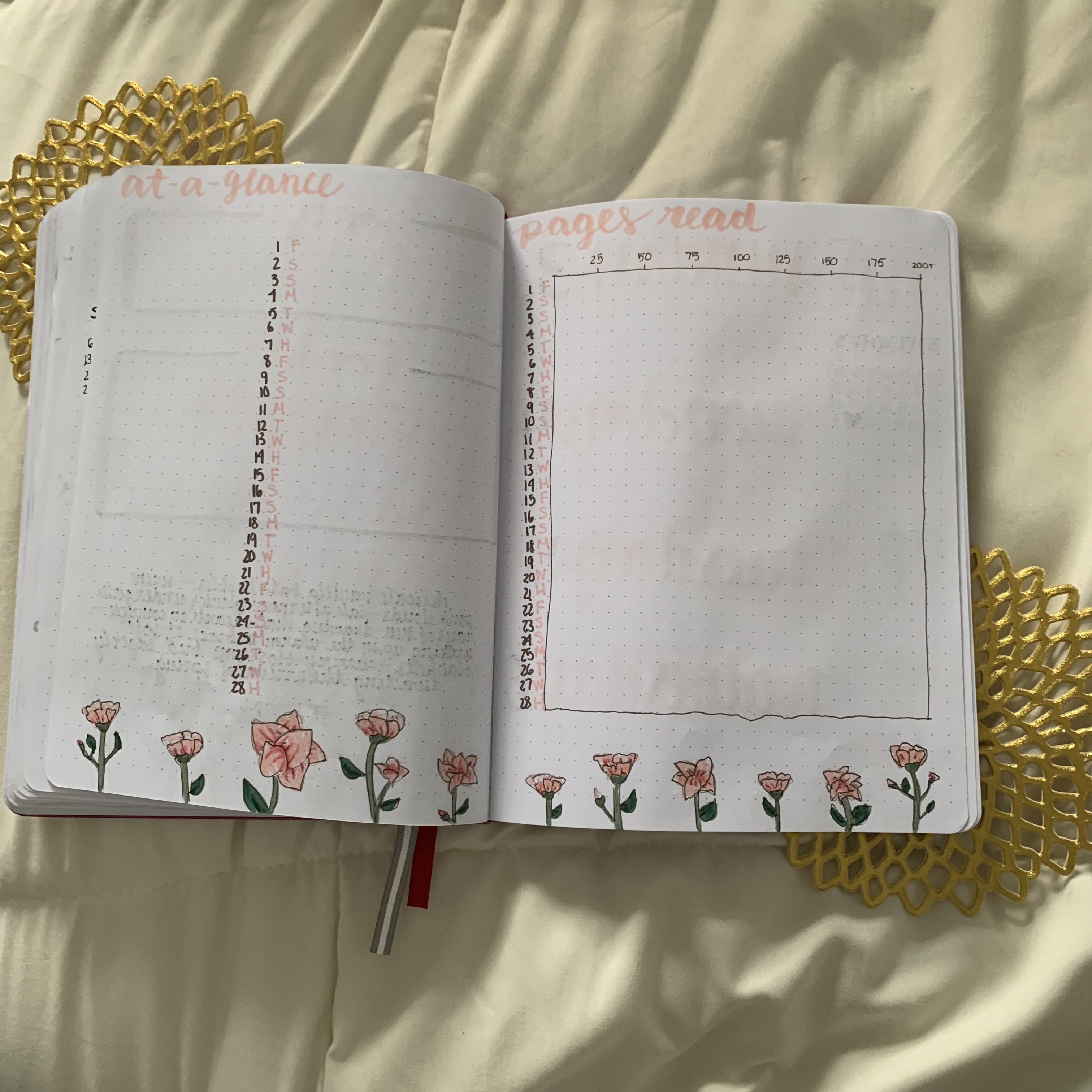 February At-A-Glance / Pages Read Spread