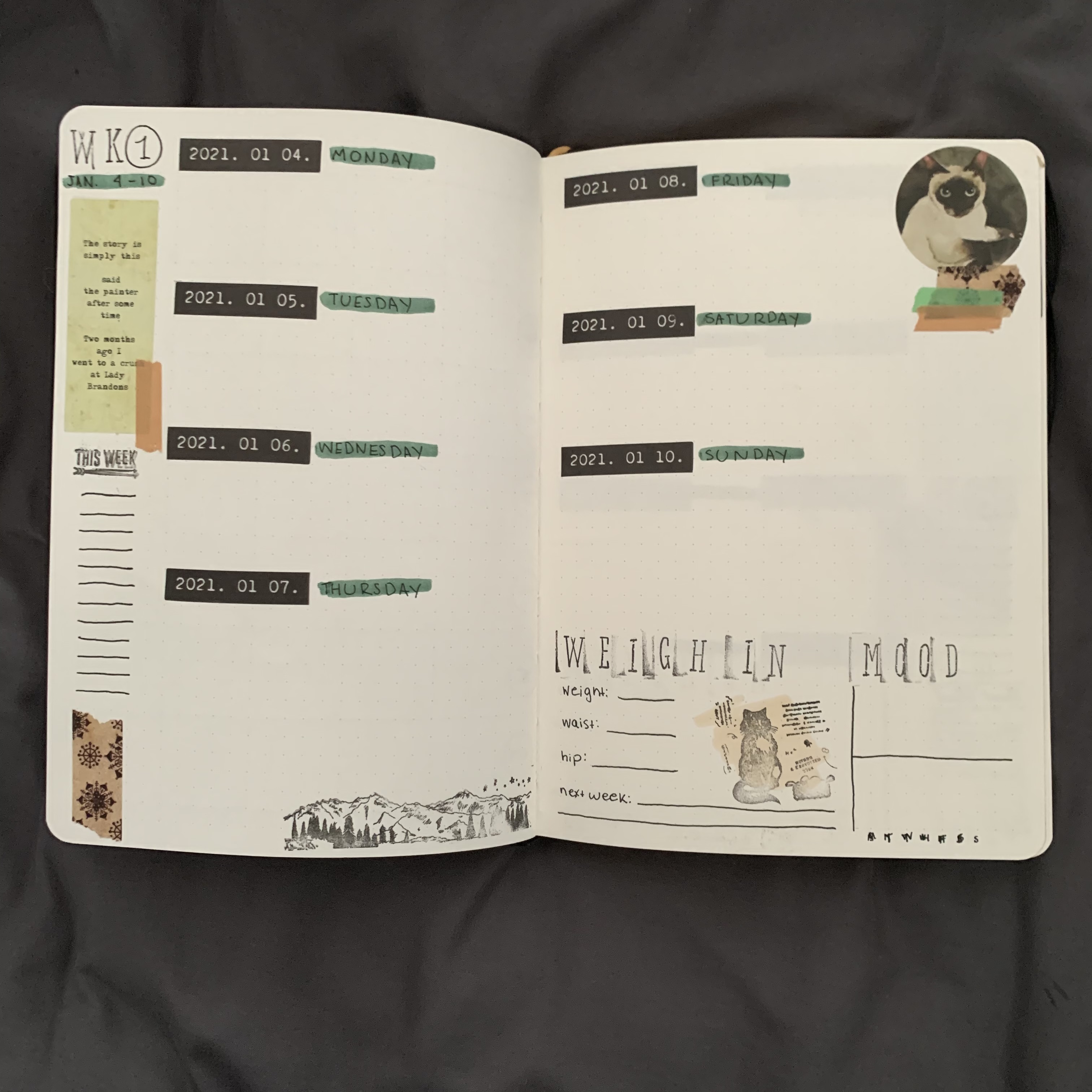 January 2021 Reading Journal - Books and Pages Read Spreads