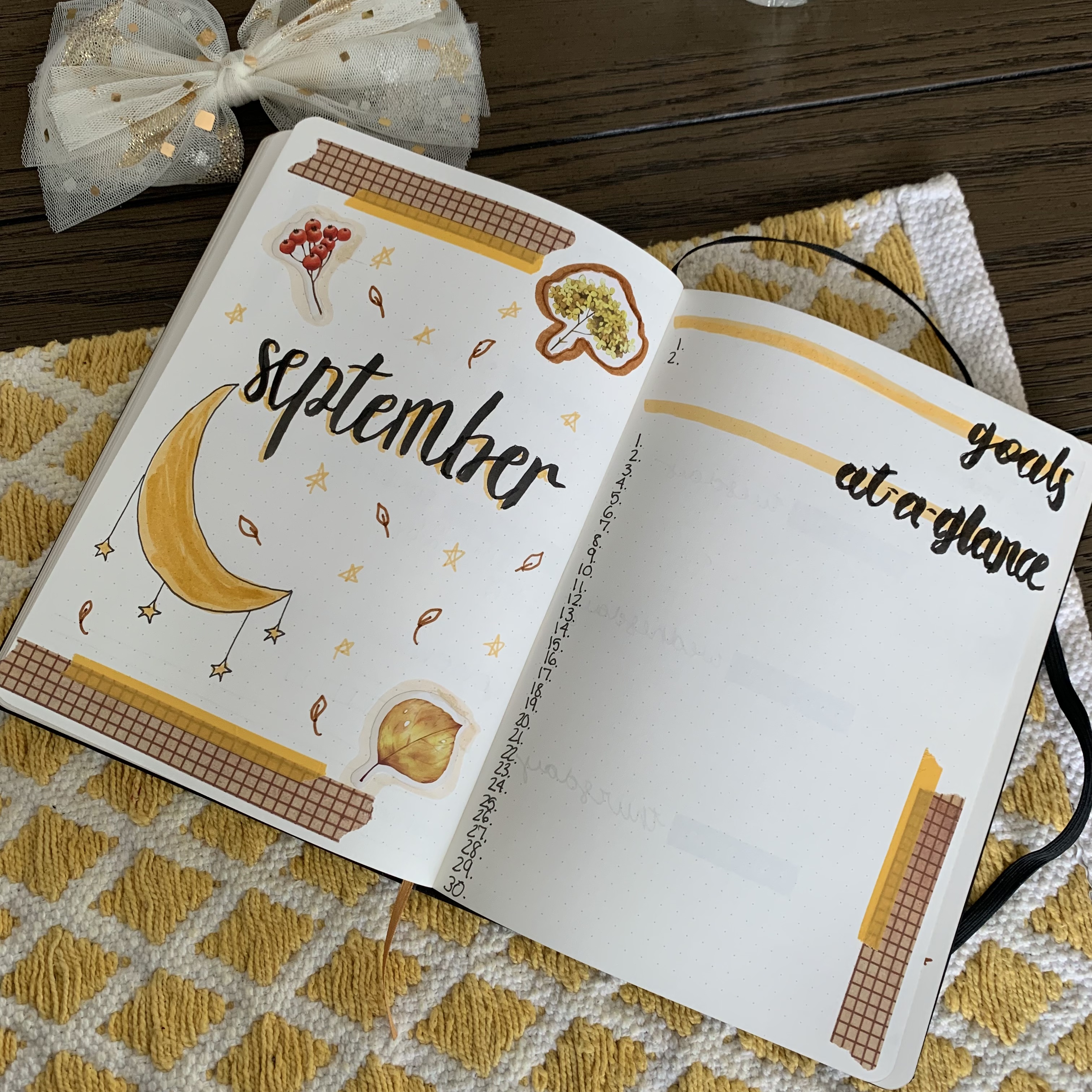 Plan With Me - September 2021 Bullet Journal - Title and Calendar